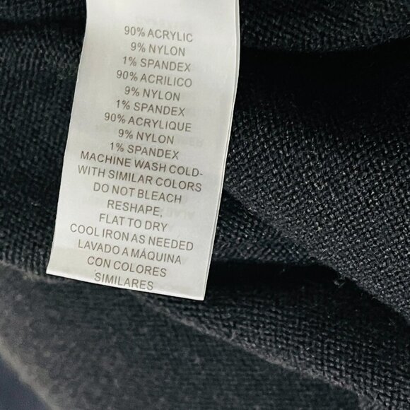 Vince Camuto Knit Dress Women Medium Black Ruffle Sleeve Trim A-Line Career - Picture 11 of 12